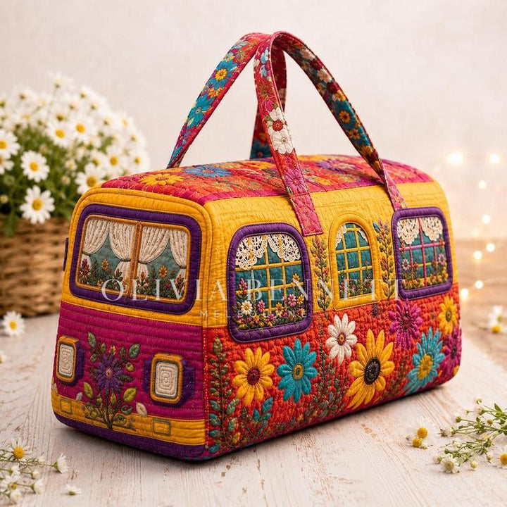 Floral Garden Caravan Quilted Duffle Bag