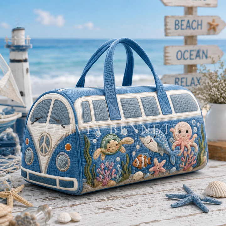 Ocean Friends Camper Quilted Duffle Bag