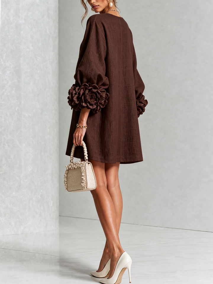 Gabrielle | Rosette-Cuff Mini Dress