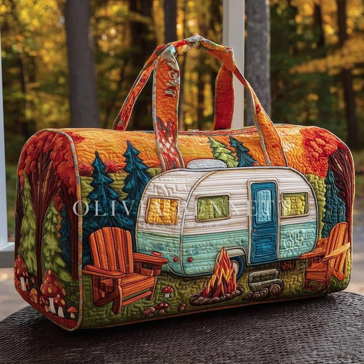 Autumn Caravan Retreat Quilted Duffle Bag