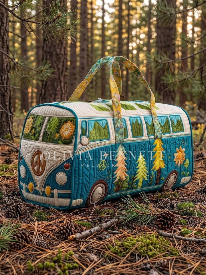 Forest Boho Quilted Duffle Bag