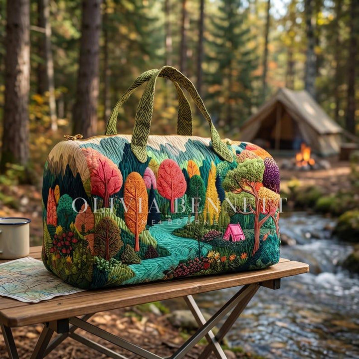 Colourful Woodland Quilted Duffle Bag