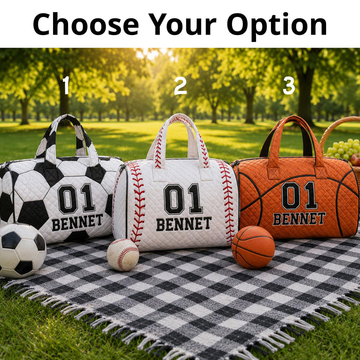 Football Days Quilted Duffle Bag