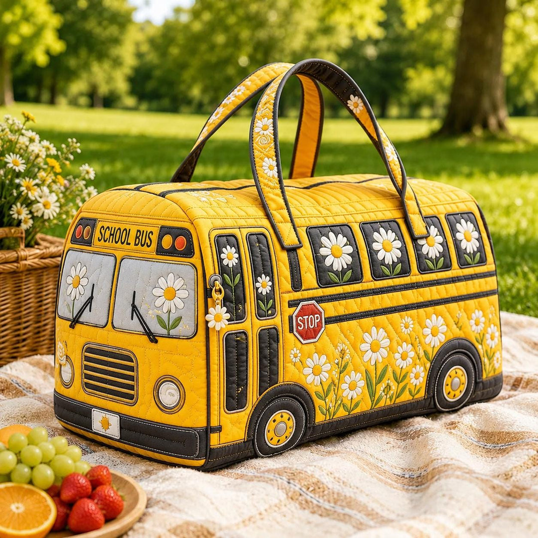 Daisy School Bus Quilted Duffle Bag
