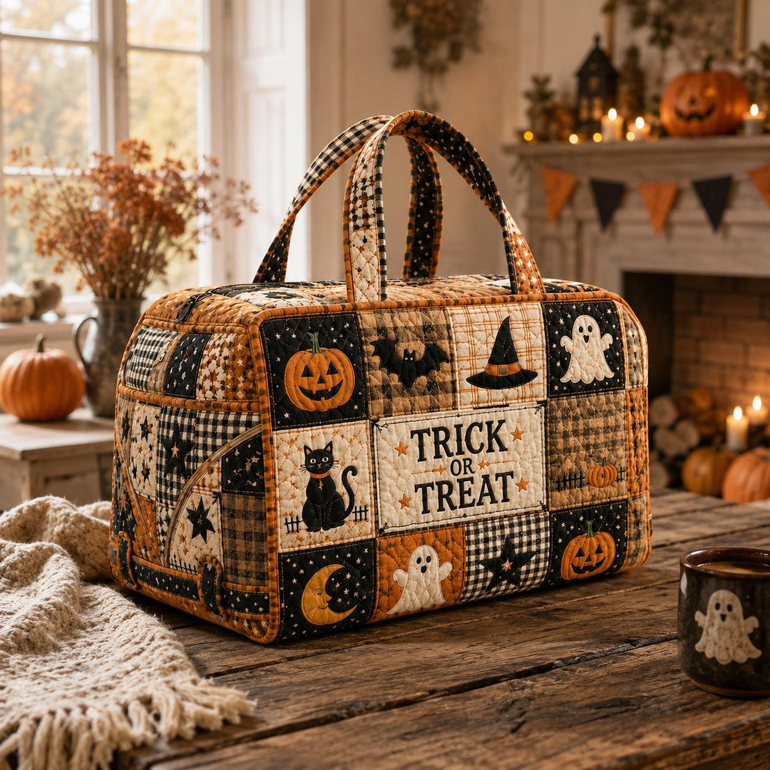 Trick or Treat Patchwork Quilted Duffle Bag