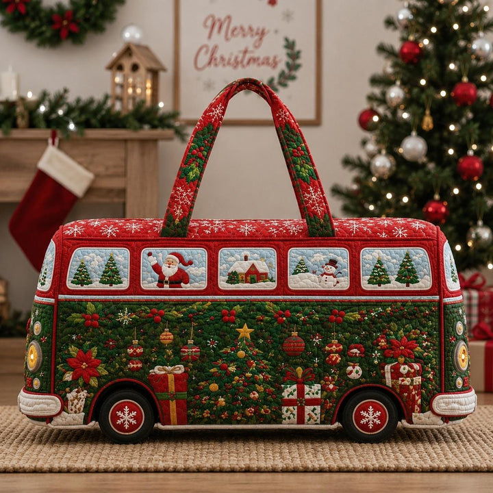 Christmas Woodland Camper Quilted Duffle Bag