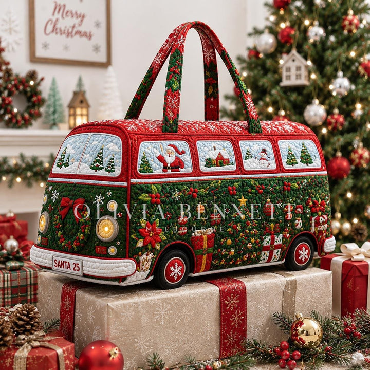 Christmas Woodland Camper Quilted Duffle Bag