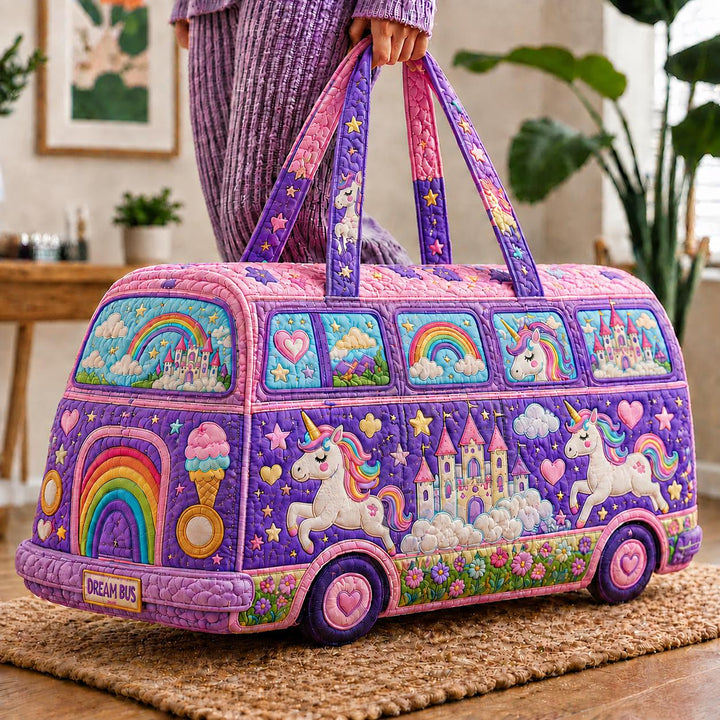 Unicorn Rainbow Quilted Duffle Bag