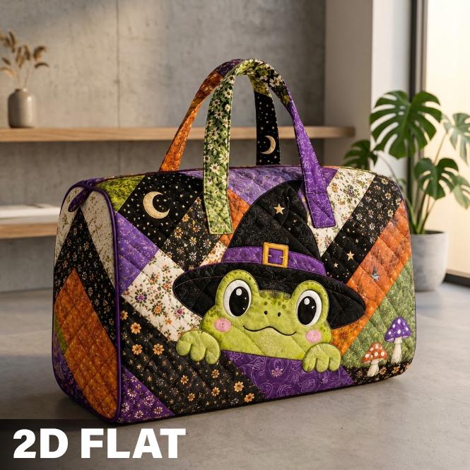 Little Witch Frog Quilted Duffle Bag