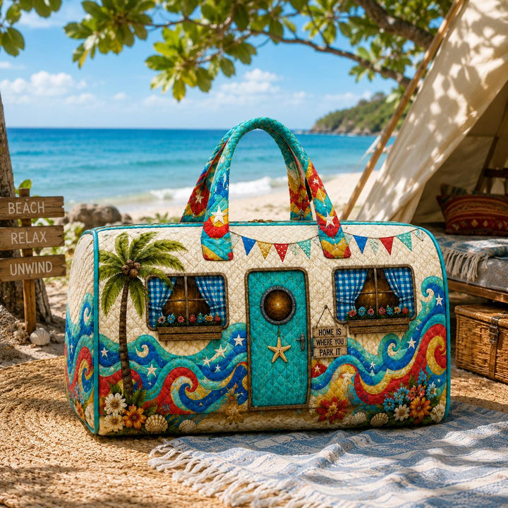 Coastal Wave Caravan Quilted Duffle Bag