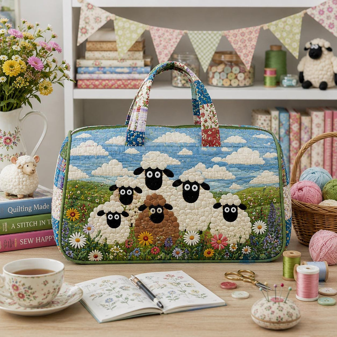 Little Sheep Meadow Quilted Duffle Bag