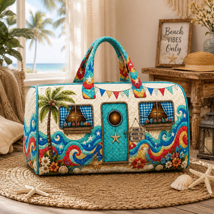 Coastal Wave Caravan Quilted Duffle Bag