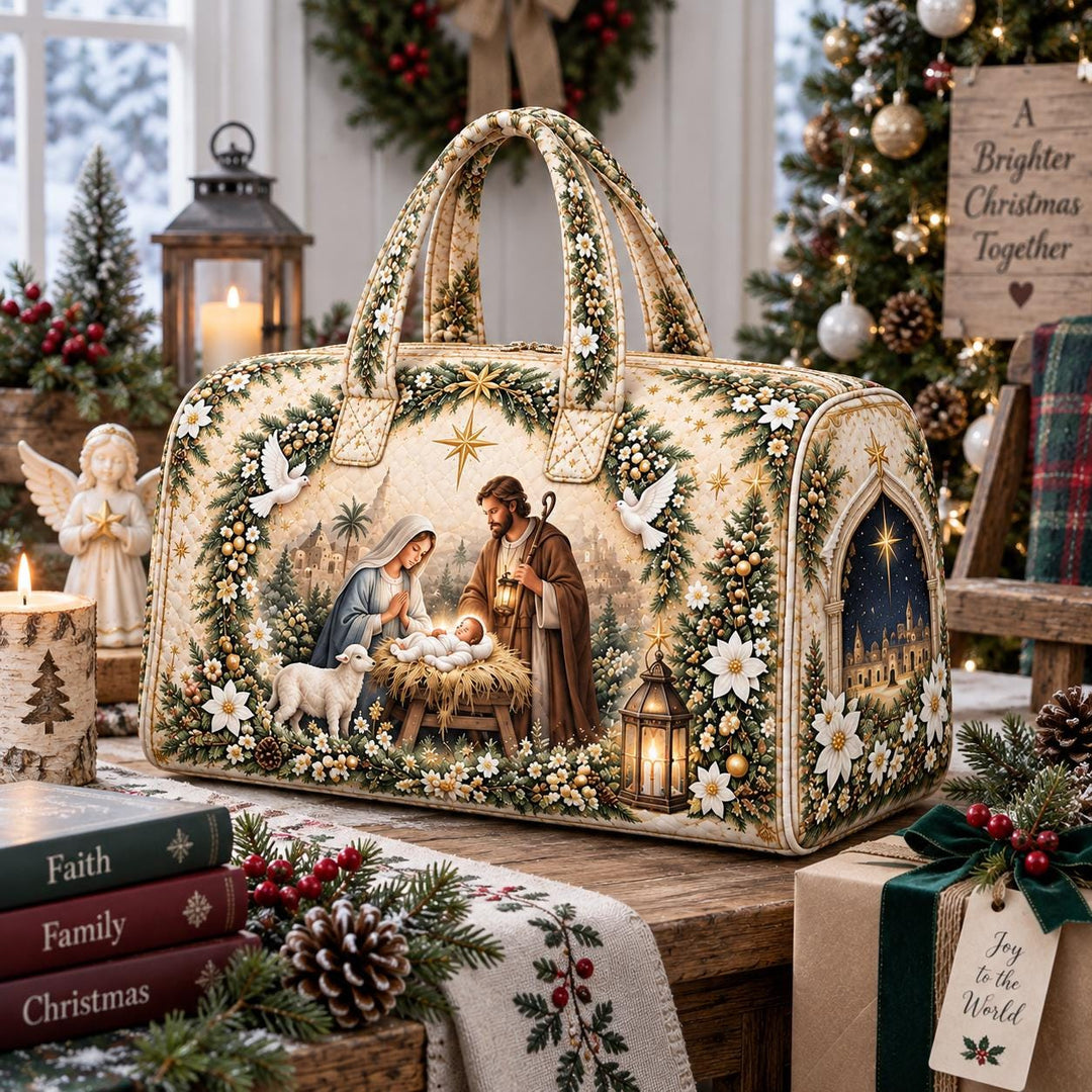 Nativity Christmas Quilted Duffle Bag