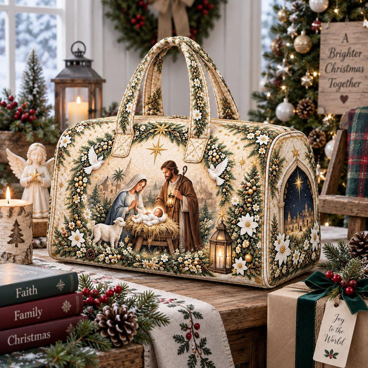 Nativity Christmas Quilted Duffle Bag