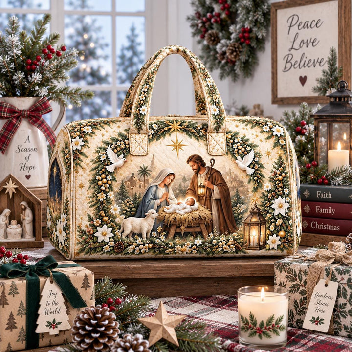 Nativity Christmas Quilted Duffle Bag